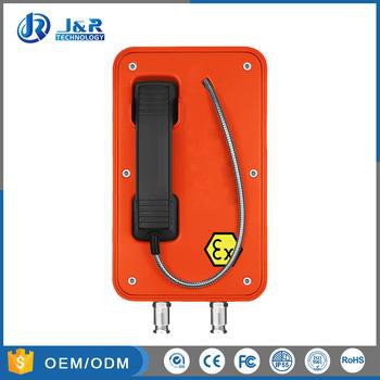 Oranžinės spalvos sprogimui atsparus telefonas JREX106-A03-CB-analoginis